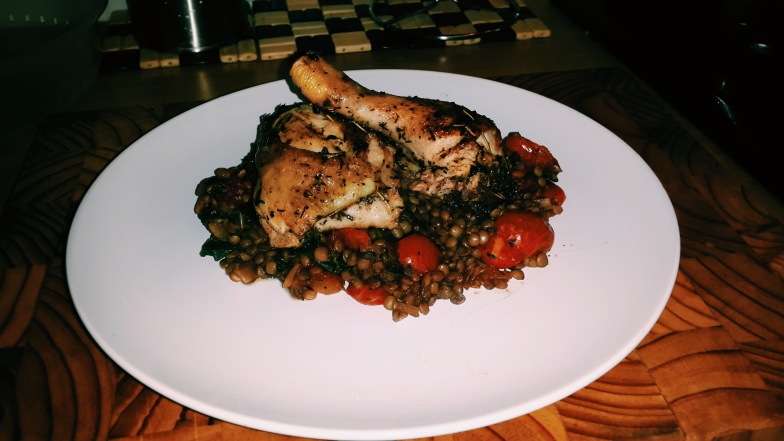 Brined Chicken With Lentil Goulash
